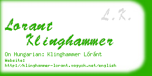 lorant klinghammer business card