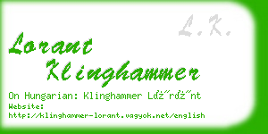 lorant klinghammer business card
